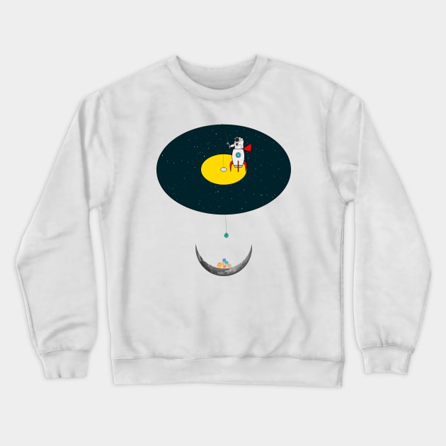 Cosmic Sound - Space Fishing Crewneck Sweatshirt by Glaynder